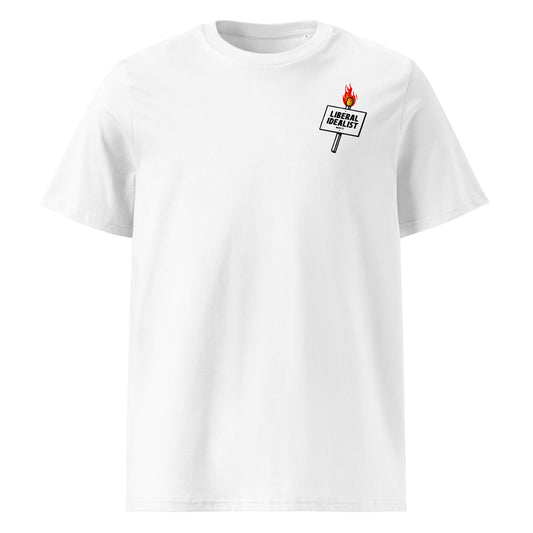 Woke FC Liberal Idealist organic cotton unisex t-shirt, political statement streetwear from WOKE FC