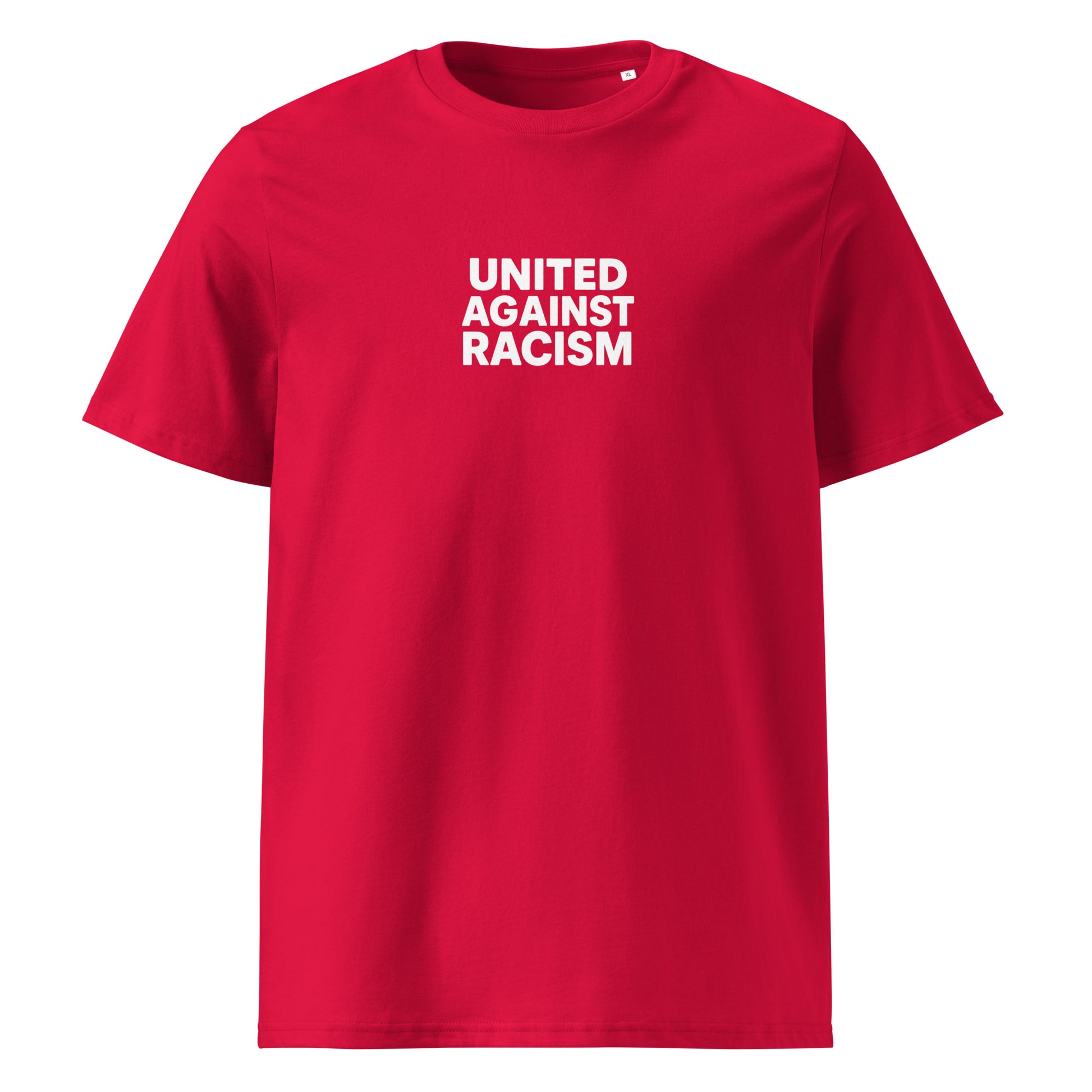 Woke United Against Racism organic cotton unisex t-shirt by WOKE FC, anti-racism activist football streetwear